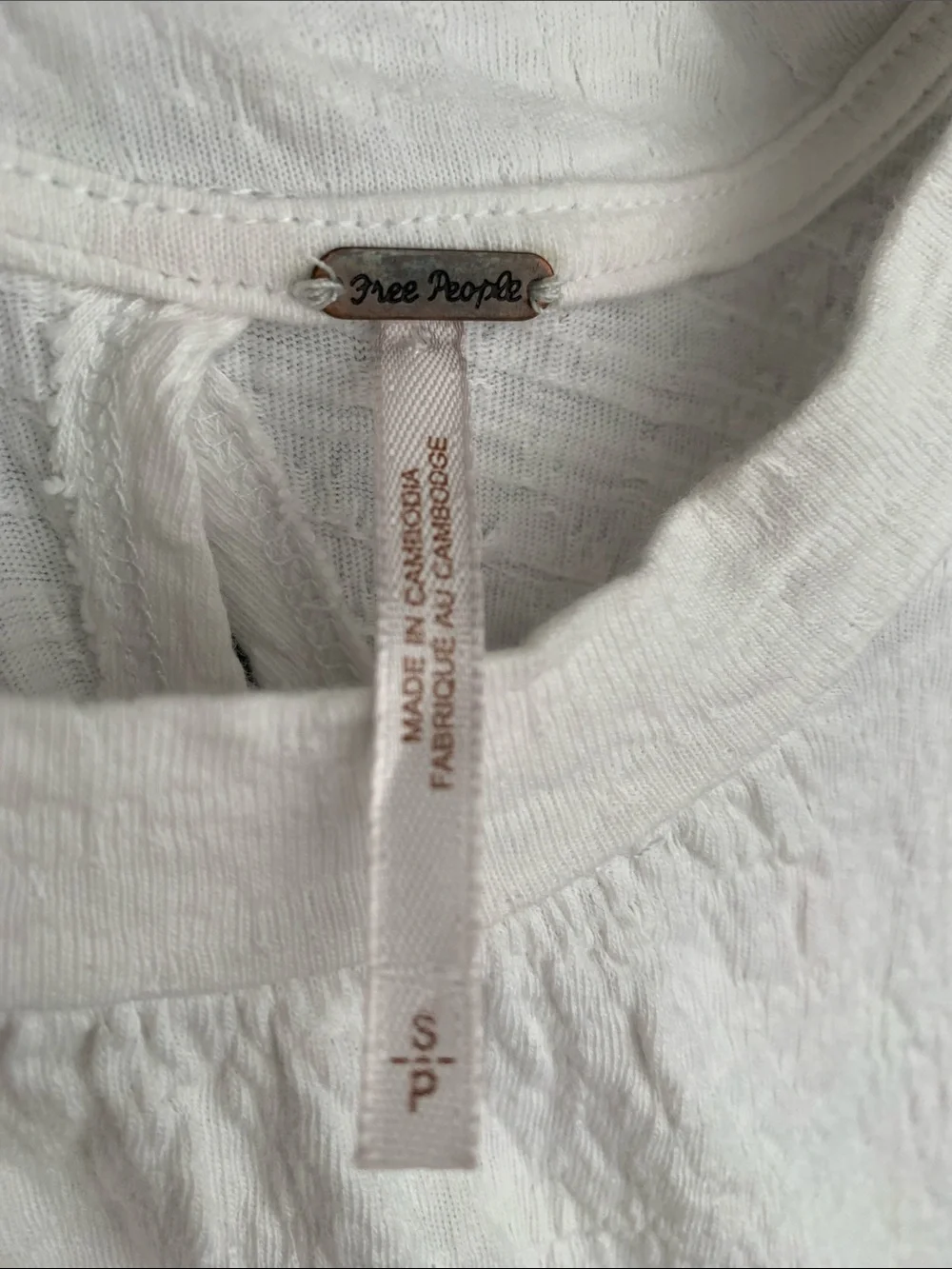 Free People Off-White Tiered Sleeveless Tie Back Tunic /Mini Dress Size S